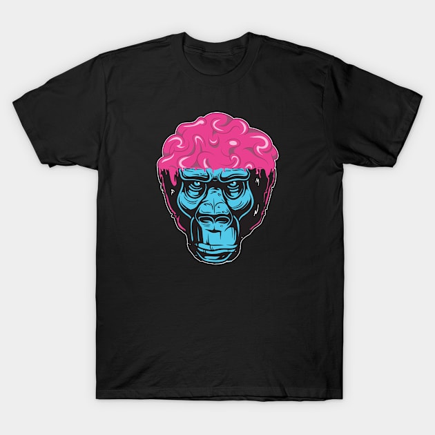 Brain Monkey Chimpanse T-Shirt by Foxxy Merch